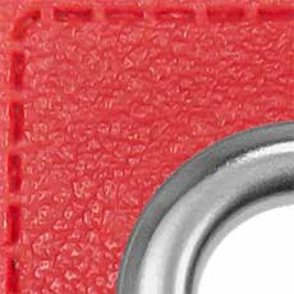 Ösen-Patches Hellrot Breite 32 mm ,Höhe 32 mm , Ø 10 mm